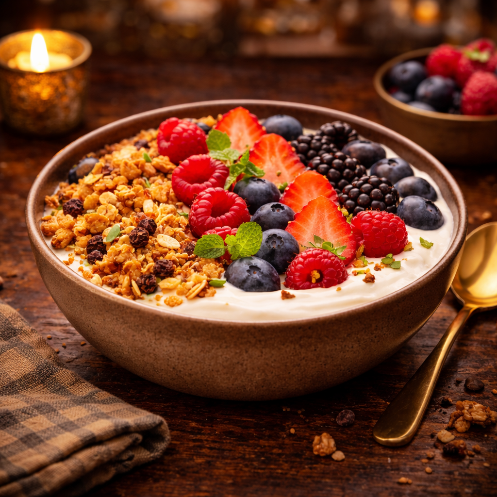 Granola Bowl mit frischen Beeren